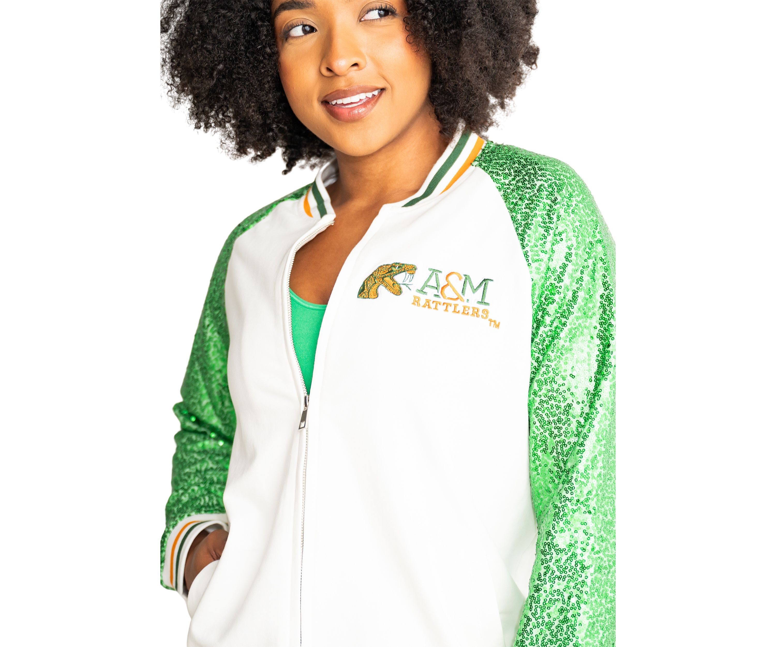 NCAA  Florida A&M Rattlers Sequin Bomber Jacket
