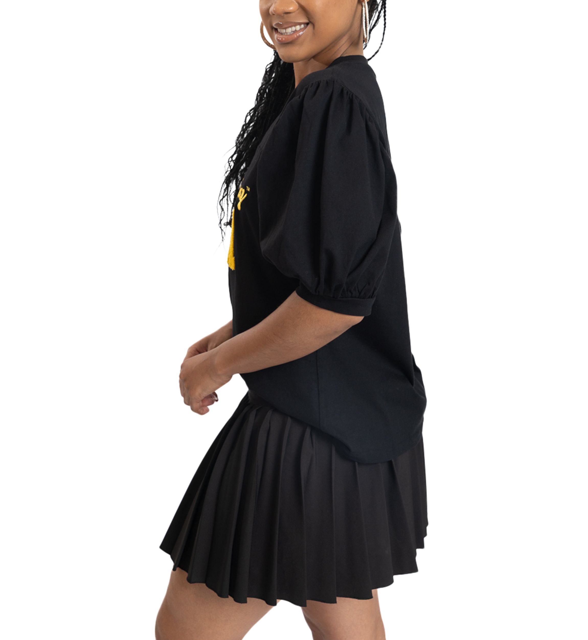 NCAA Grambling State Tigers Puff Sleeve V-Neck T-Shirt