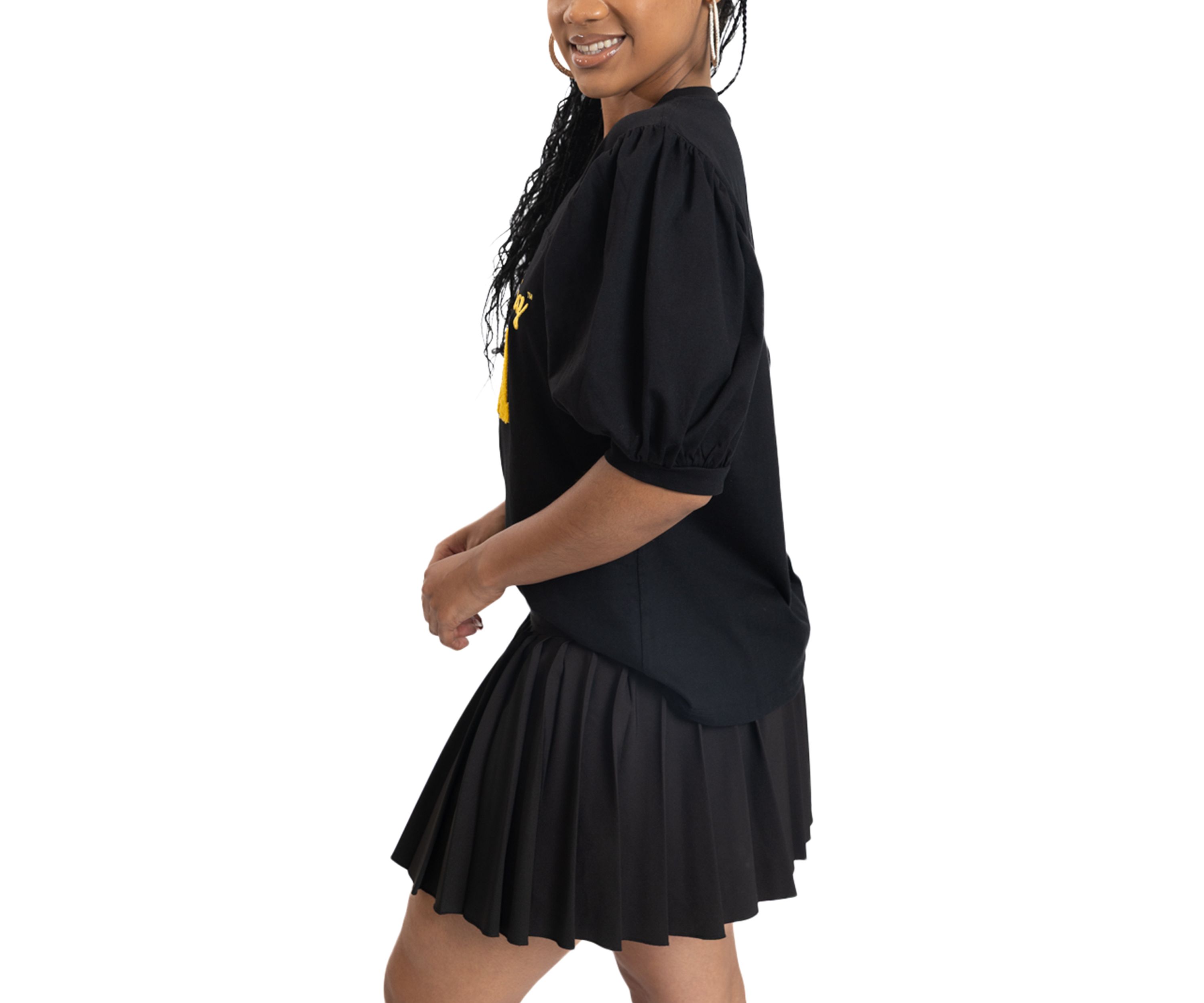 NCAA Grambling State Tigers Puff Sleeve V-Neck T-Shirt
