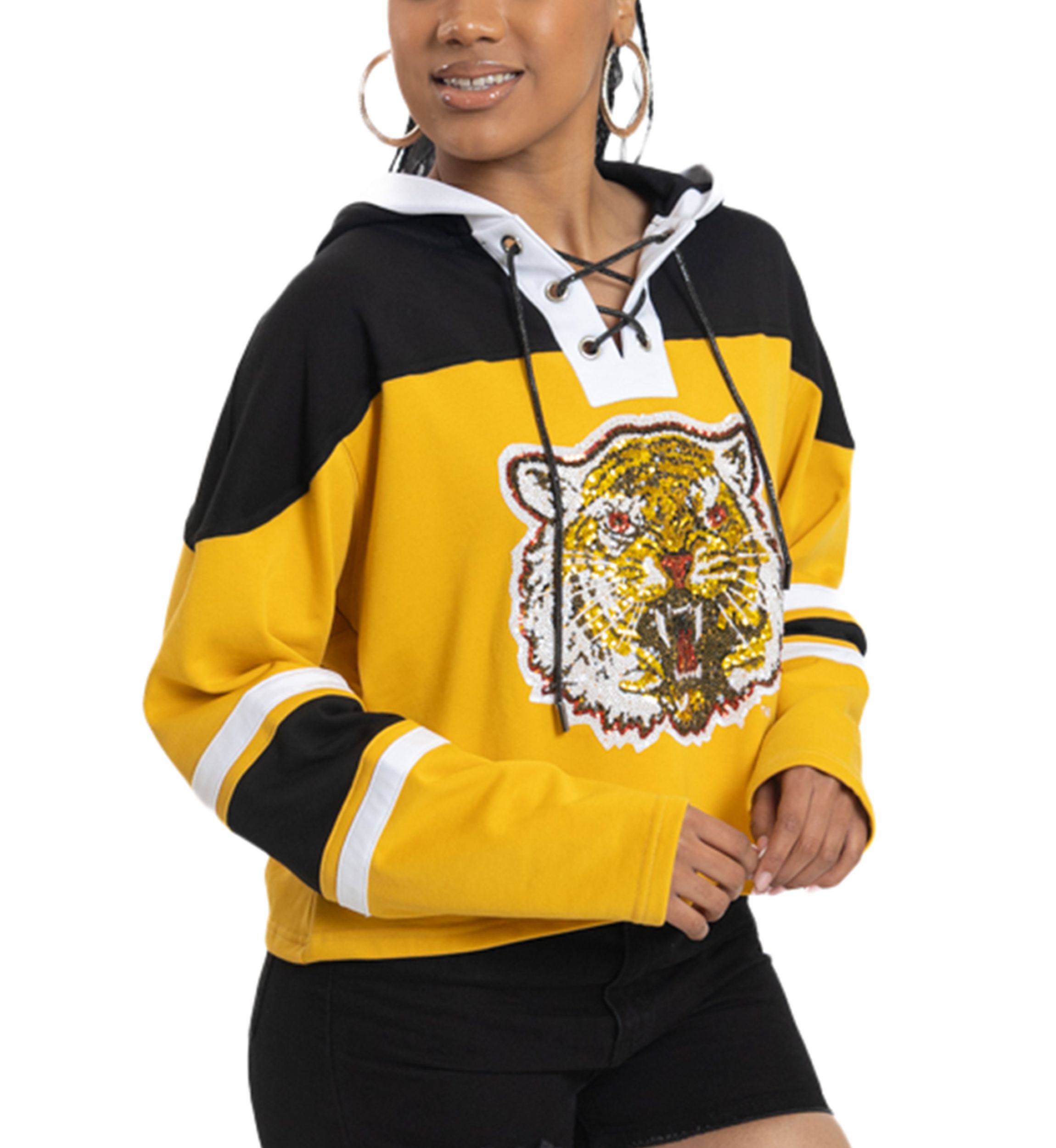 NCAA Grambling State Tigers Cropped Graphic Sweatshirt Hoodie