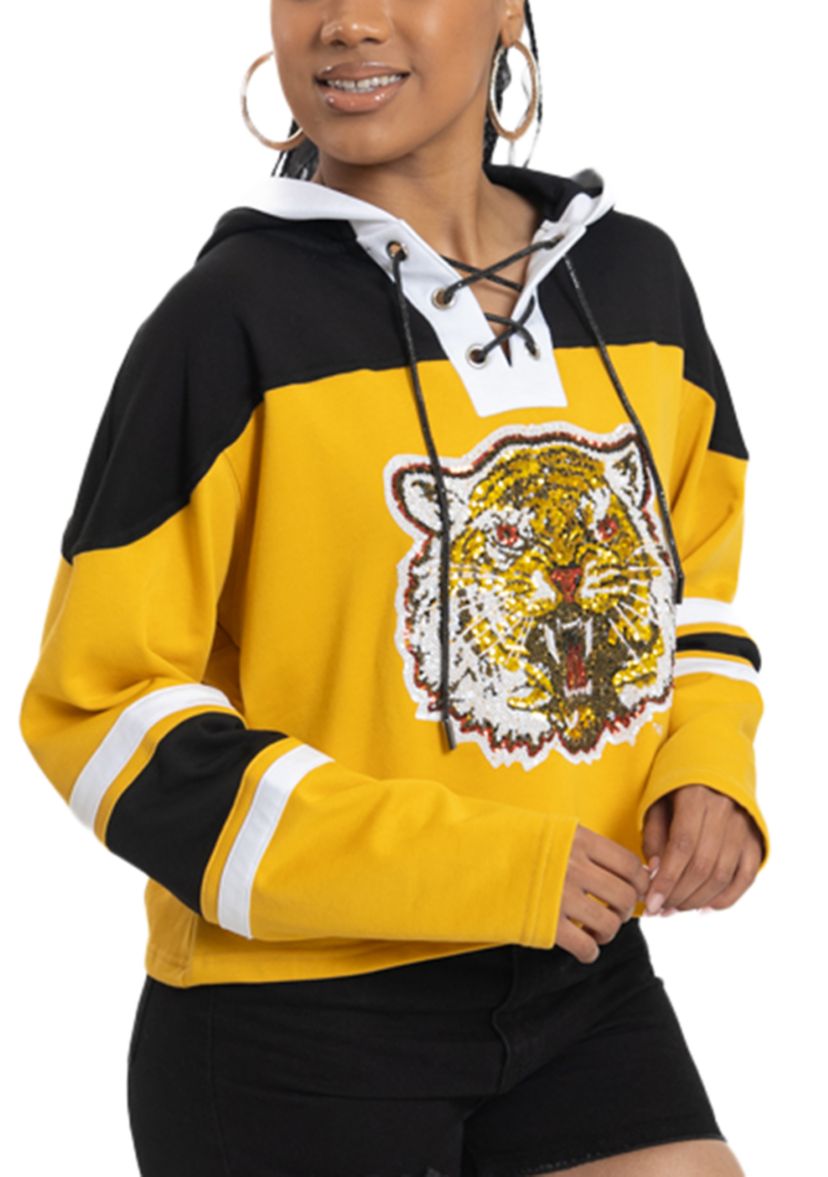 NCAA Grambling State Tigers Cropped Graphic Sweatshirt Hoodie
