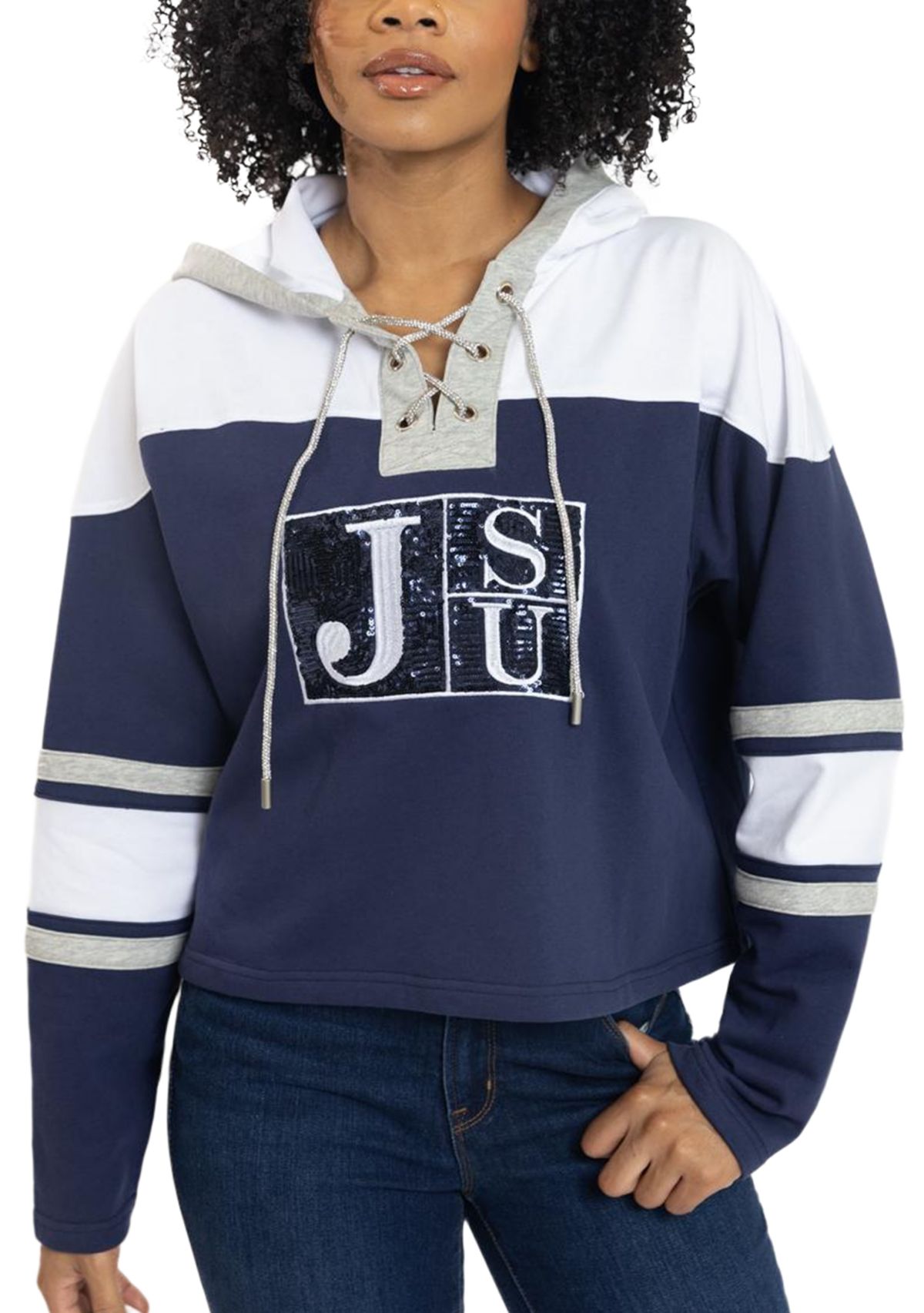 NCAA Jackson State Tigers Cropped Graphic Sweatshirt Hoodie