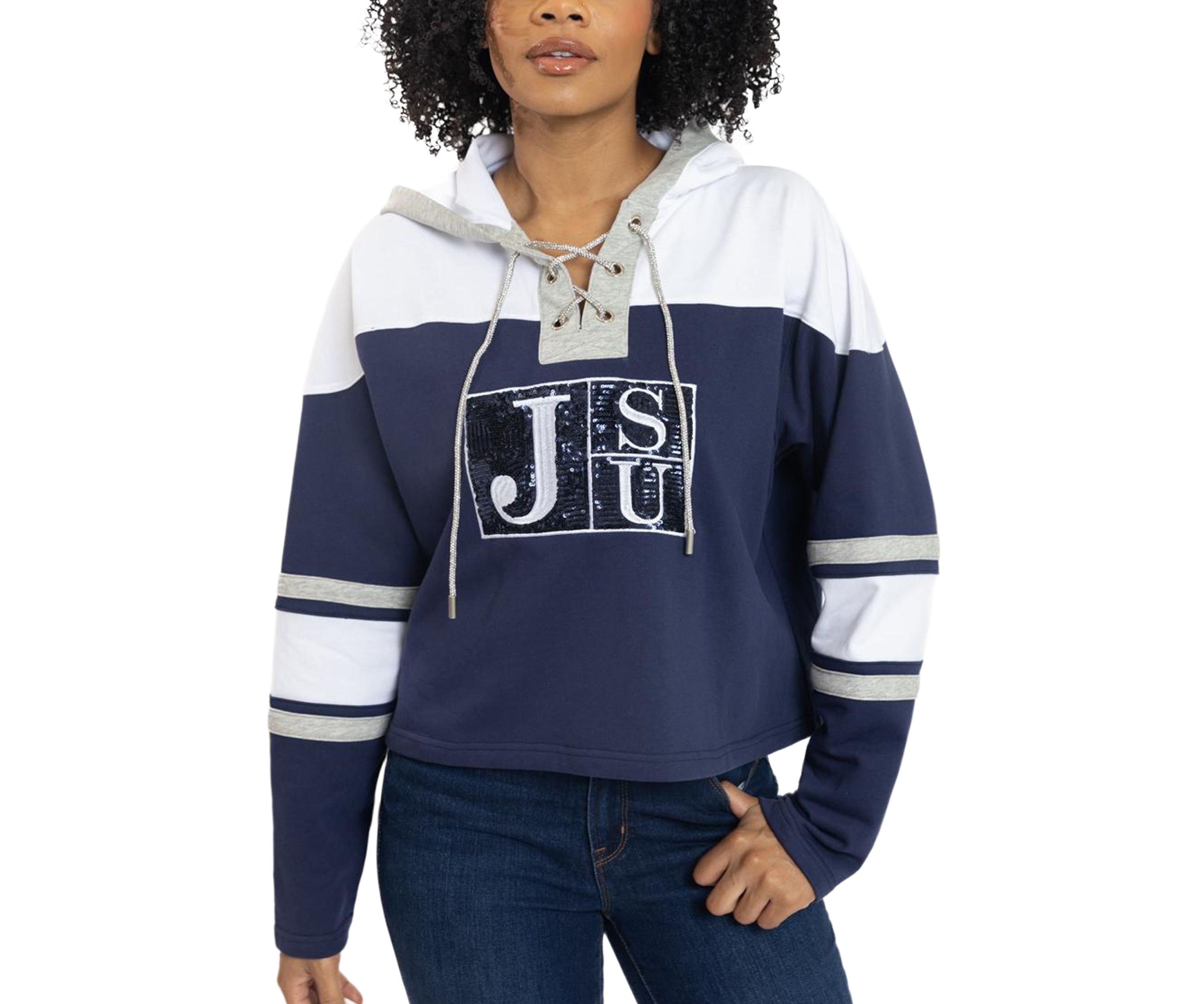 NCAA Jackson State Tigers Cropped Graphic Sweatshirt Hoodie