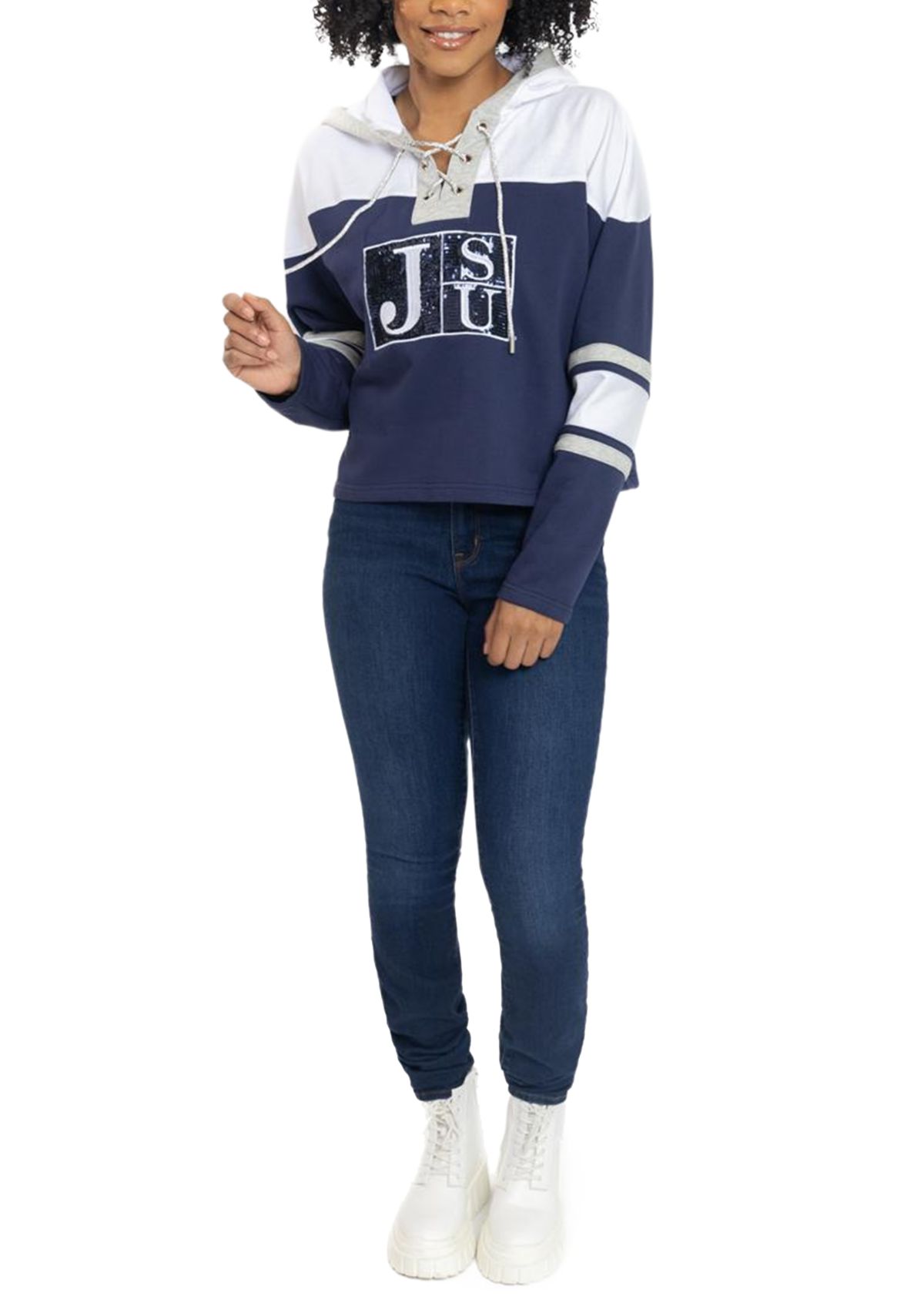 NCAA Jackson State Tigers Cropped Graphic Sweatshirt Hoodie