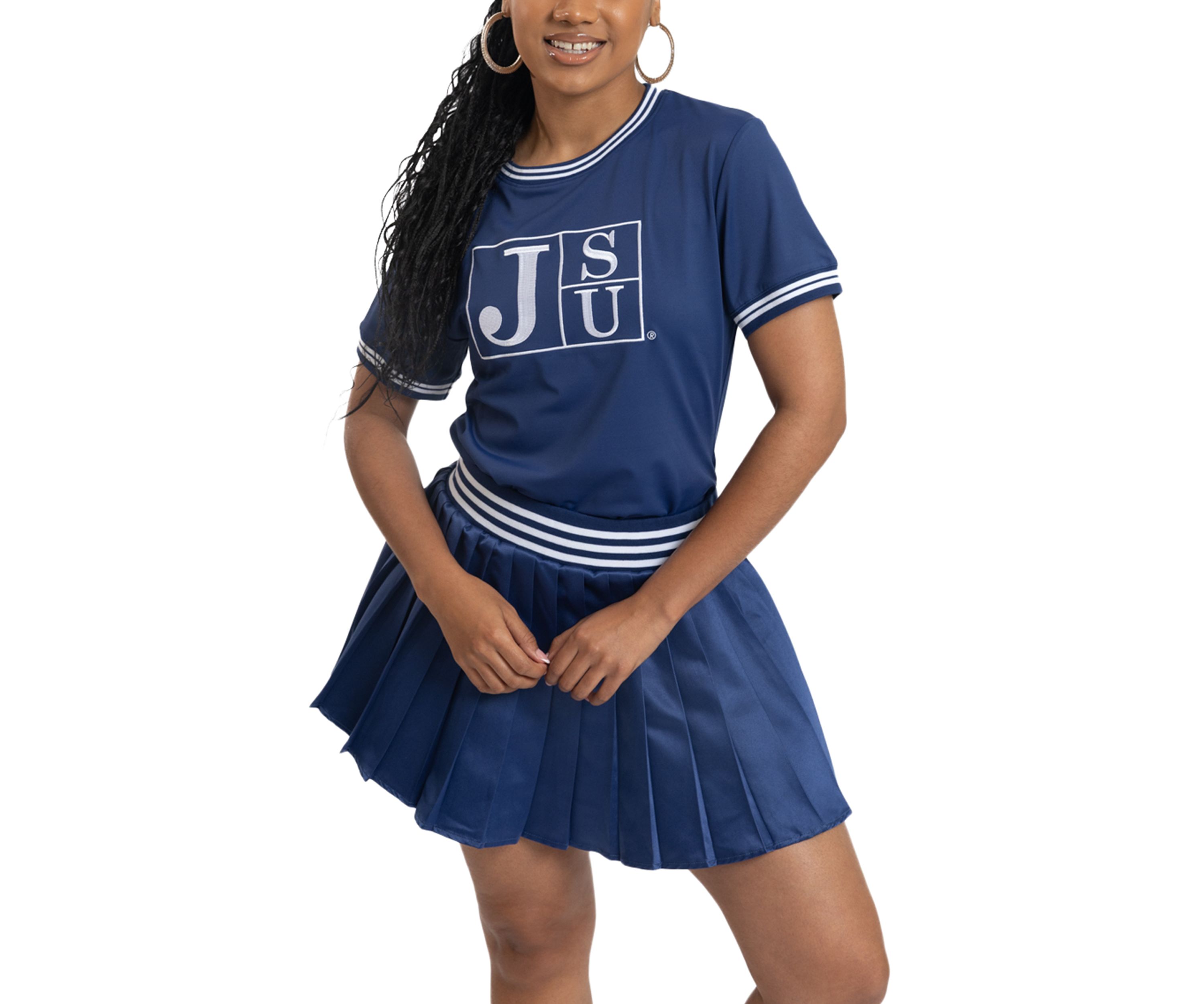NCAA Jackson State Tigers Pleated Tennis Skirt and T-Shirt Set
