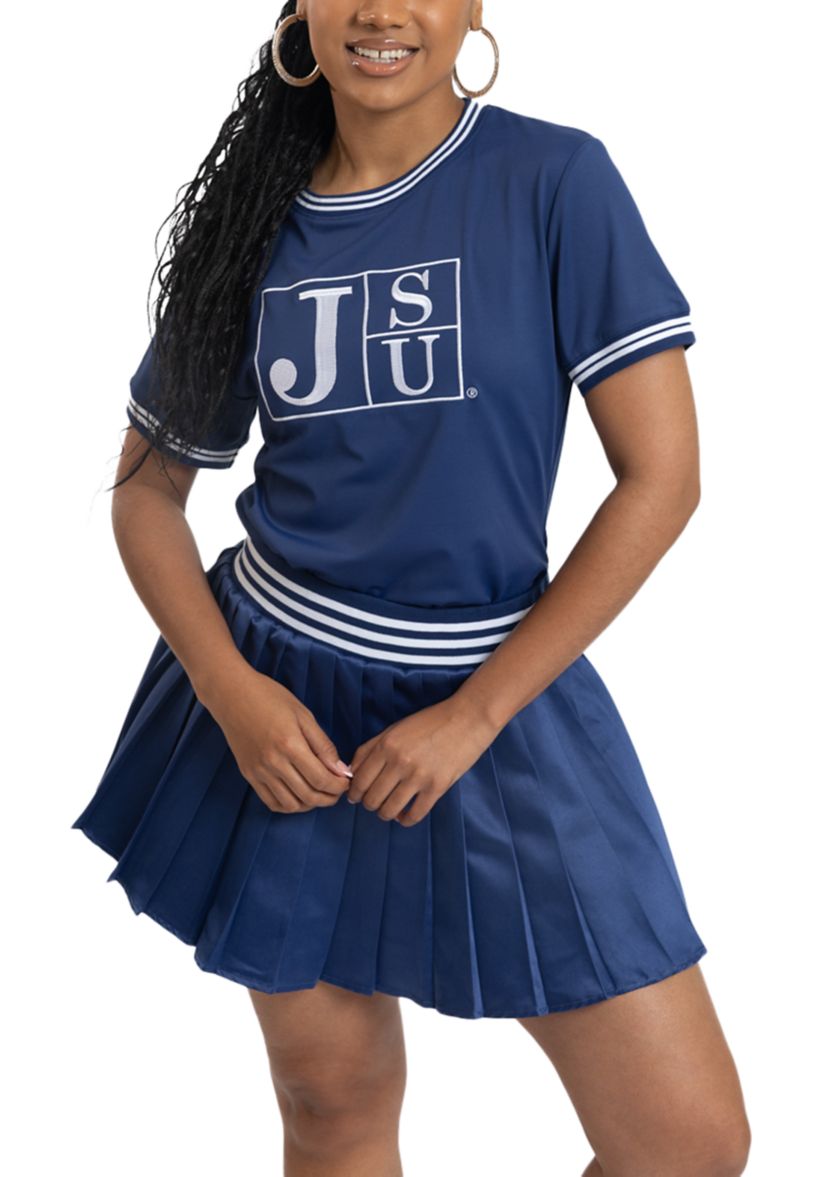 NCAA Jackson State Tigers Pleated Tennis Skirt and T-Shirt Set