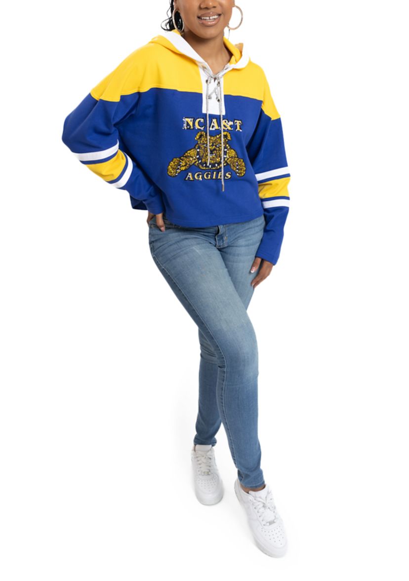 NCAA NC A&T Aggies Cropped Graphic Sweatshirt Hoodie