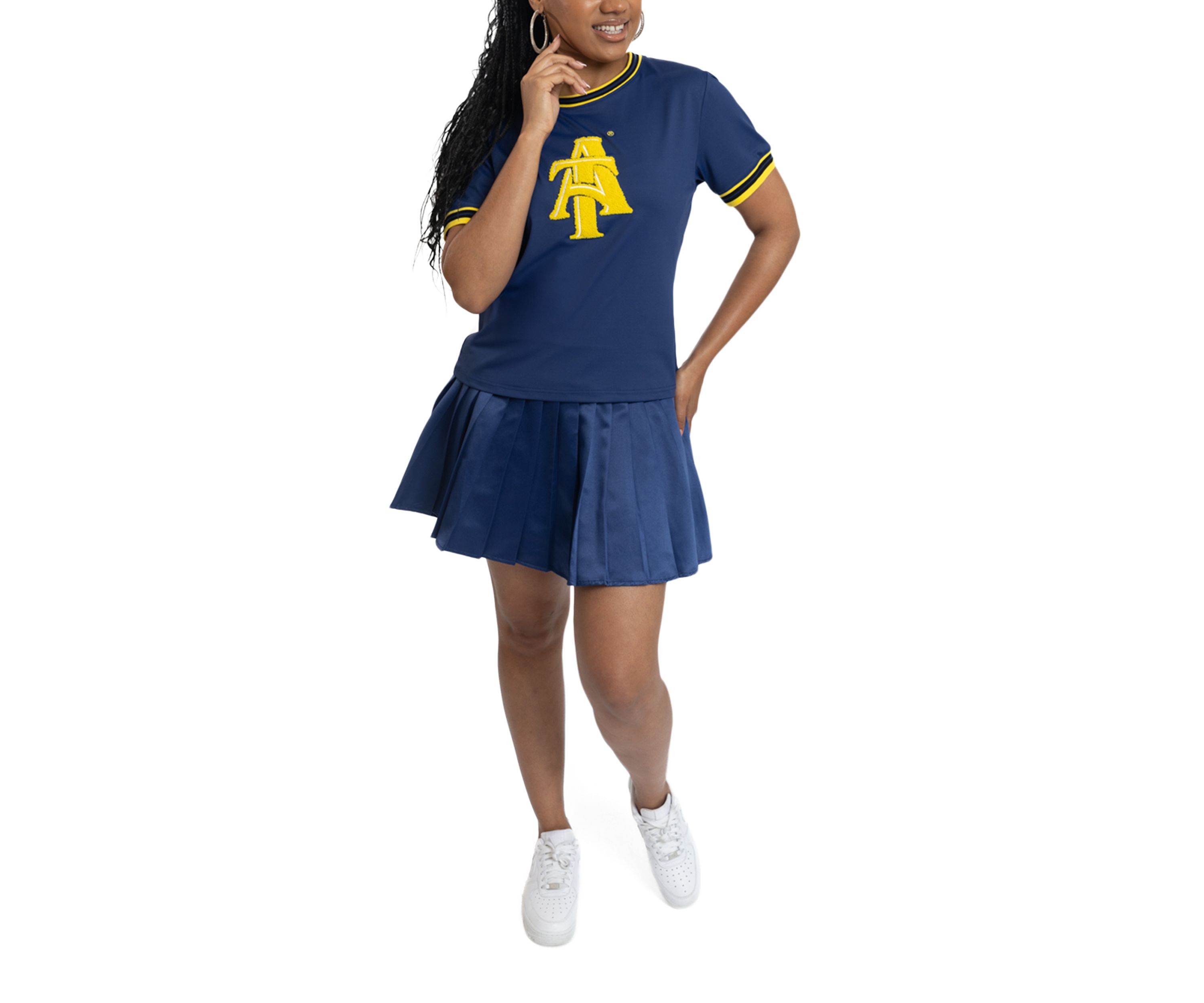 NCAA NC A&T Aggies Pleated Tennis Skirt and T-Shirt Set