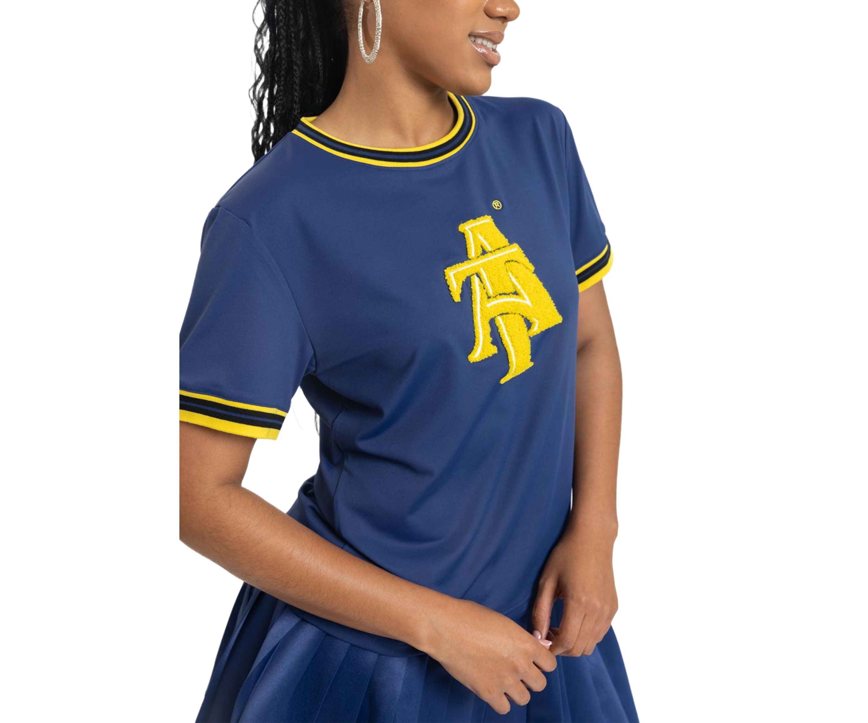 NCAA NC A&T Aggies Pleated Tennis Skirt and T-Shirt Set