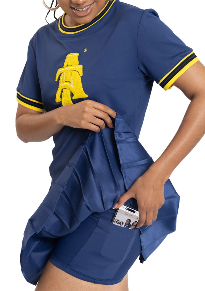 NCAA NC A&T Aggies Pleated Tennis Skirt and T-Shirt Set