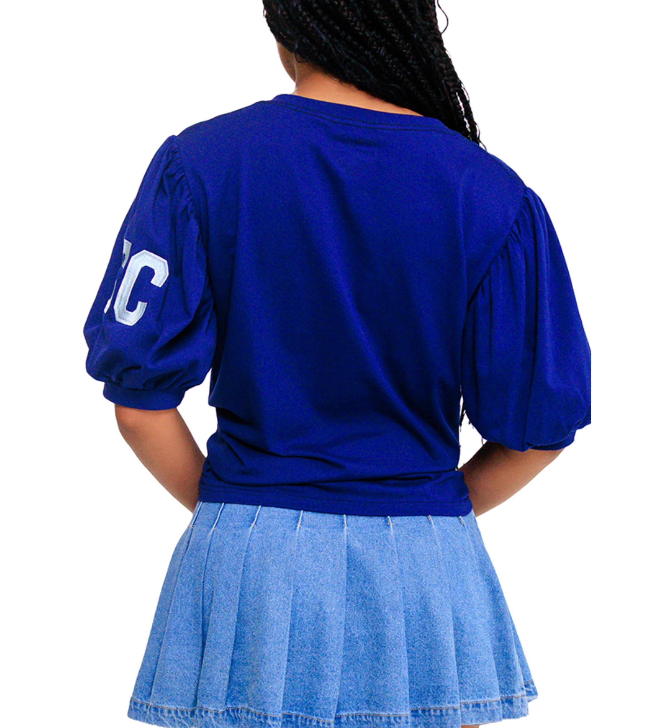 NCAA Spelman Jaguars V-Neck Puff Sleeve Top