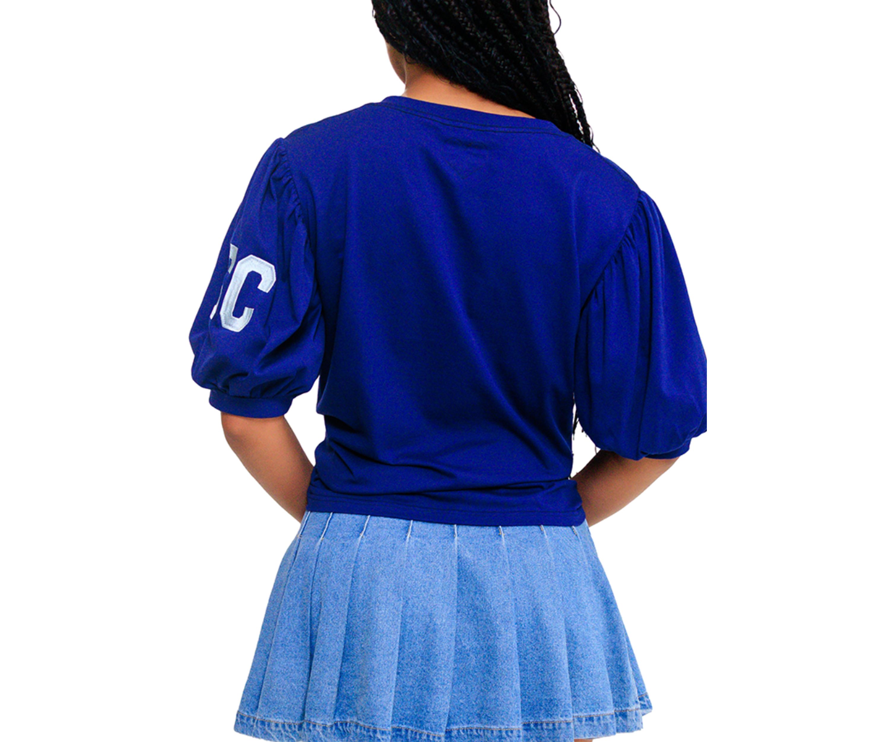 NCAA Spelman Jaguars V-Neck Puff Sleeve Top