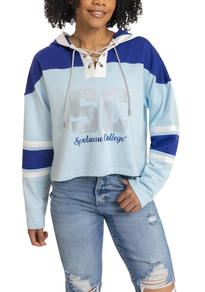 NCAA Spelman Cropped Graphic Sweatshirt Hoodie