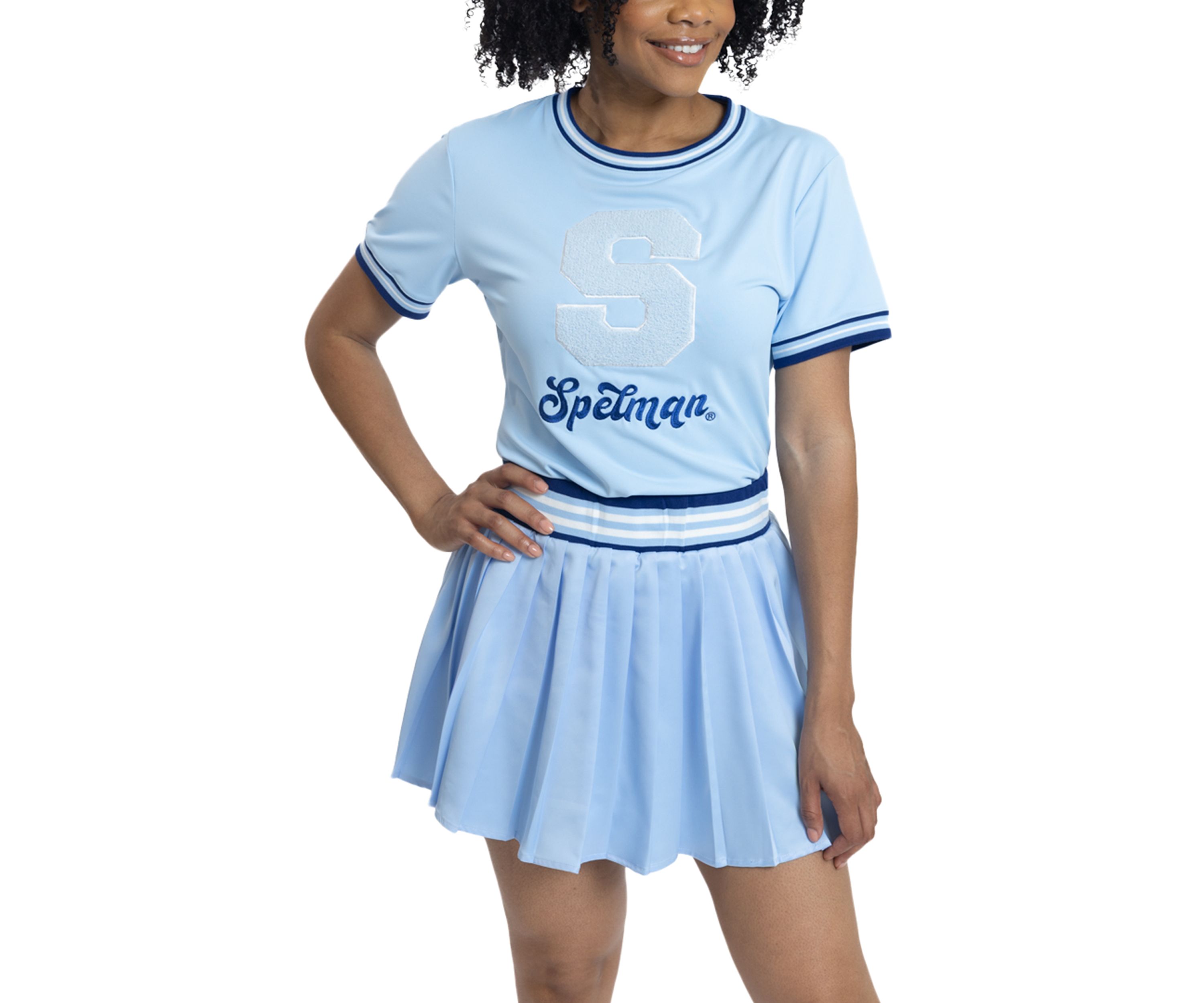 NCAA Spelman Jaguars Pleated Tennis Skirt and T-Shirt Set