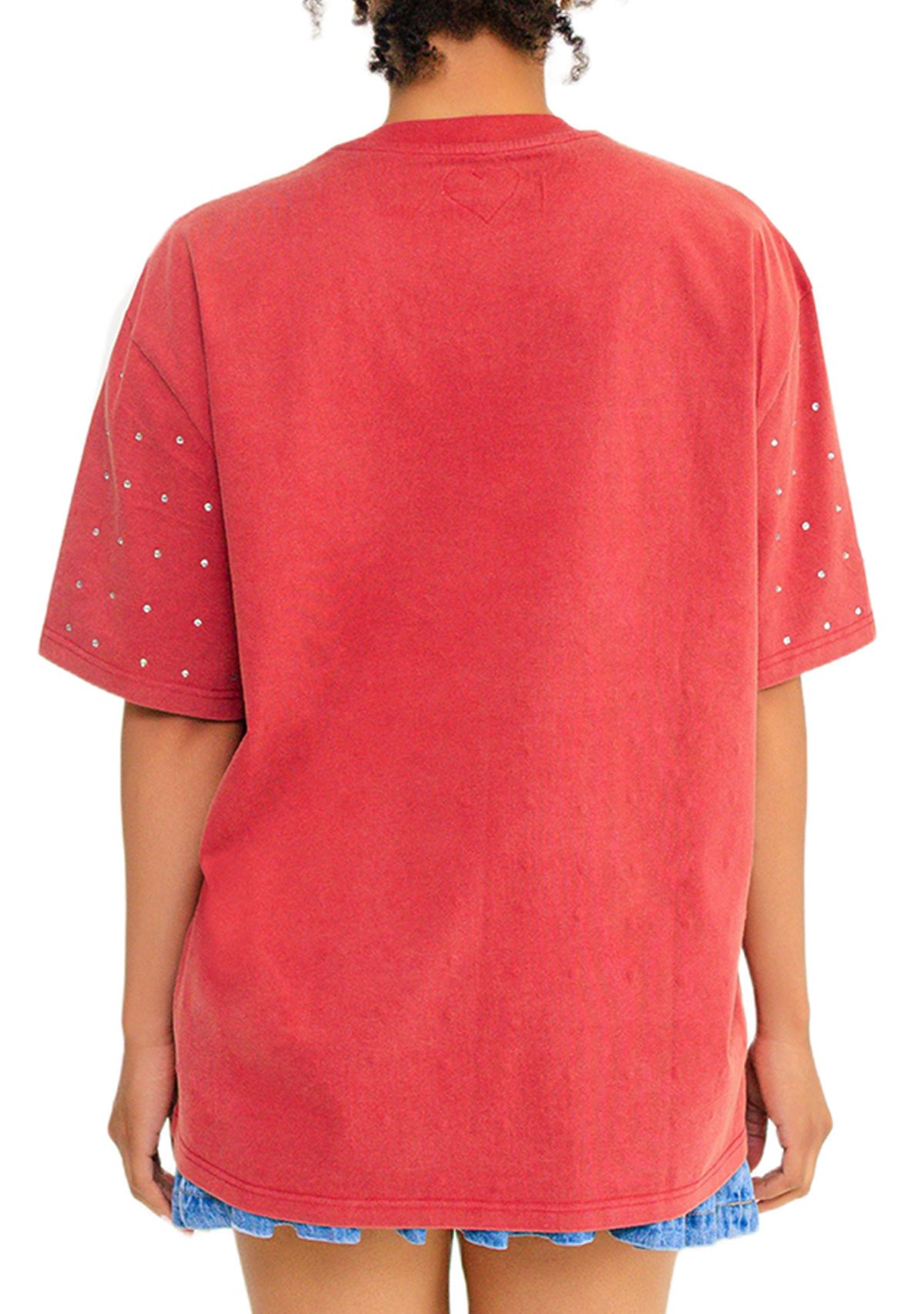 NCAA Tuskegee Golden Tigers Acid Wash Studded T-Shirt