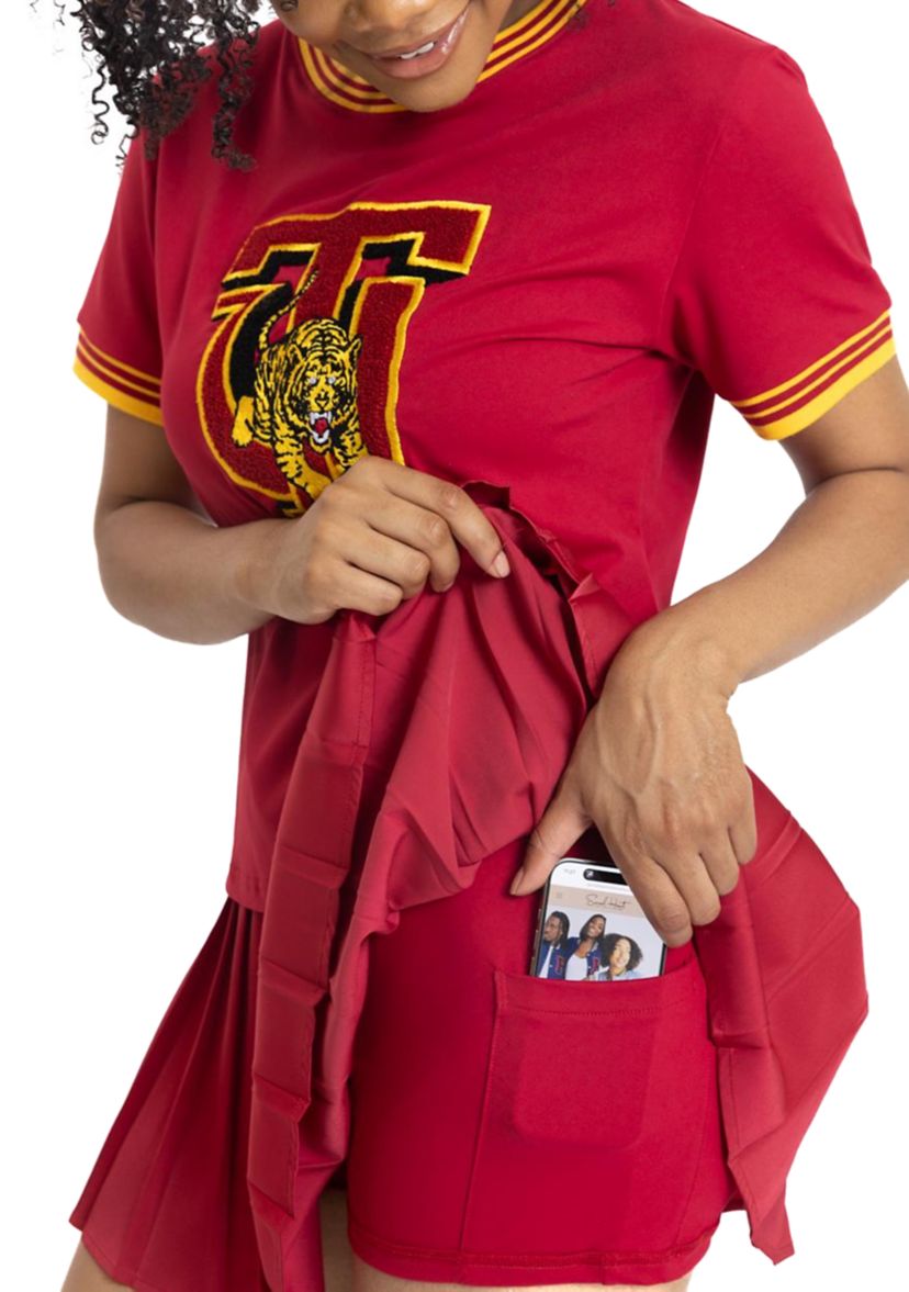 NCAA Tuskegee Golden Tigers University Pleated Tennis Skirt and T-Shirt Set