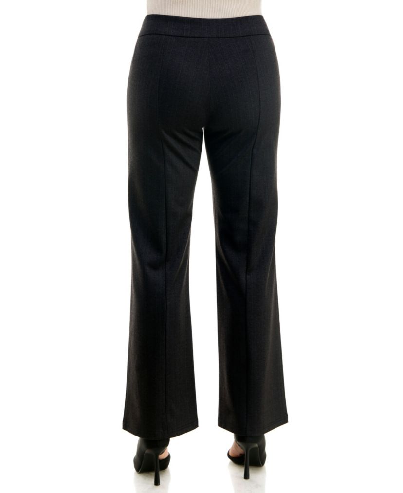 Wide Leg Compression Pant With Button Detail