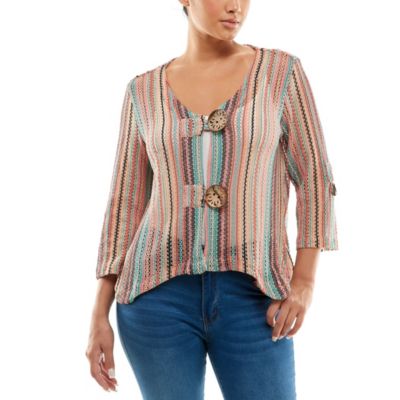 Nina Leonard Women's Coconut Button Bolero