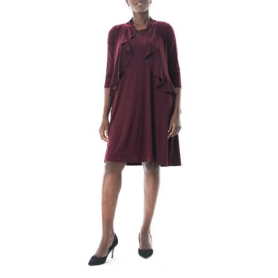 Nina Leonard Women's Ruffle Bolero And Dress