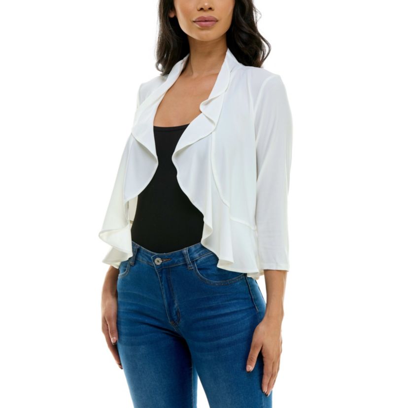 Ruffle Front Lace Back Bolero