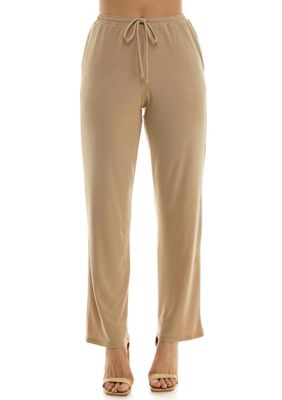 Nina Leonard Women's Drawstring 2 Pocket Pant