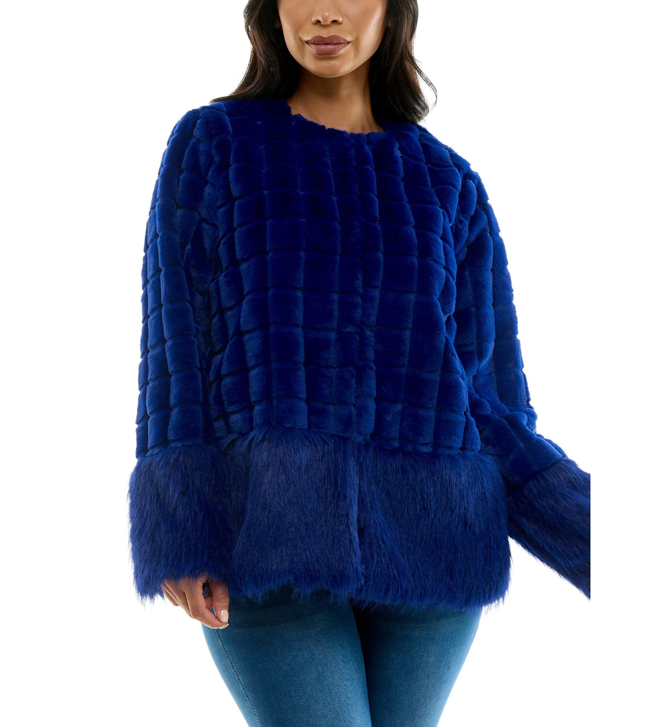Mixed faux fur jacket