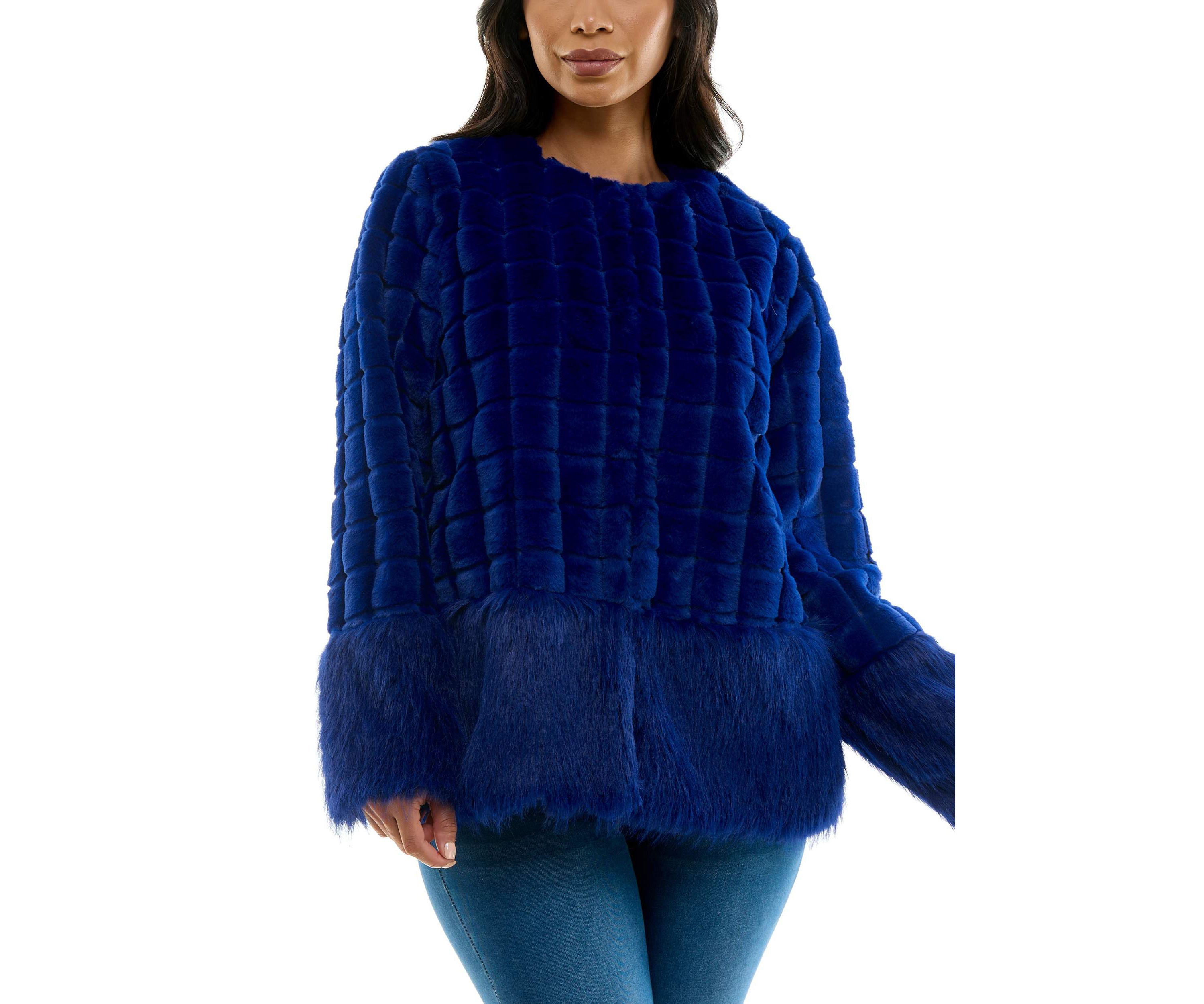 Mixed faux fur jacket