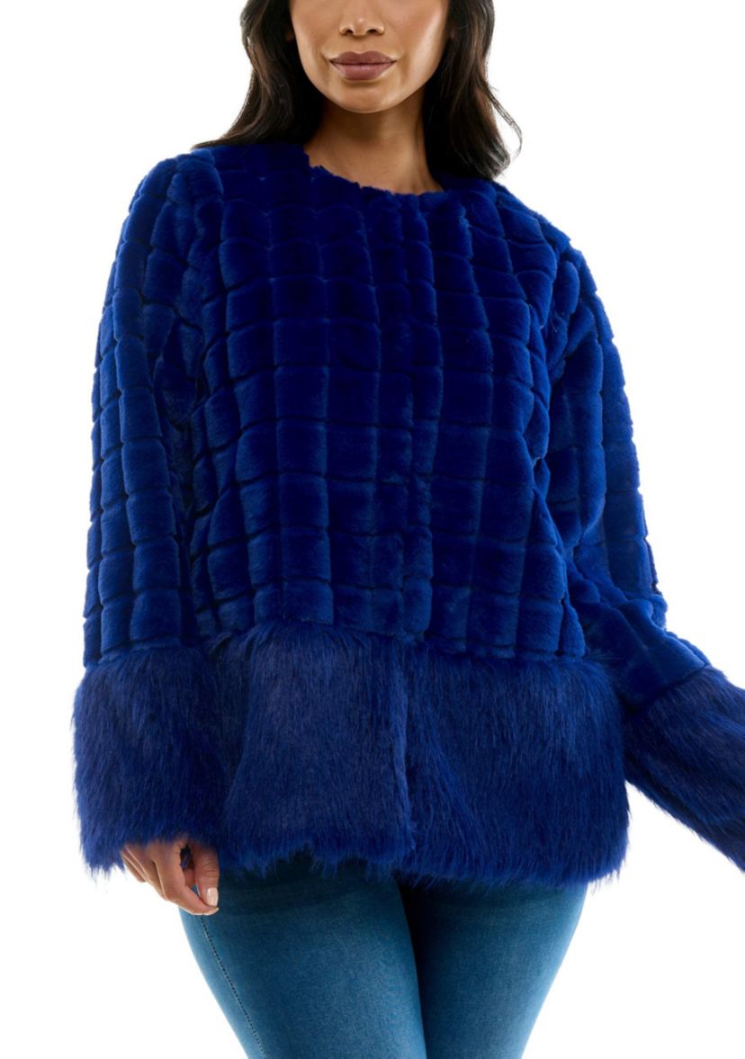 Mixed faux fur jacket