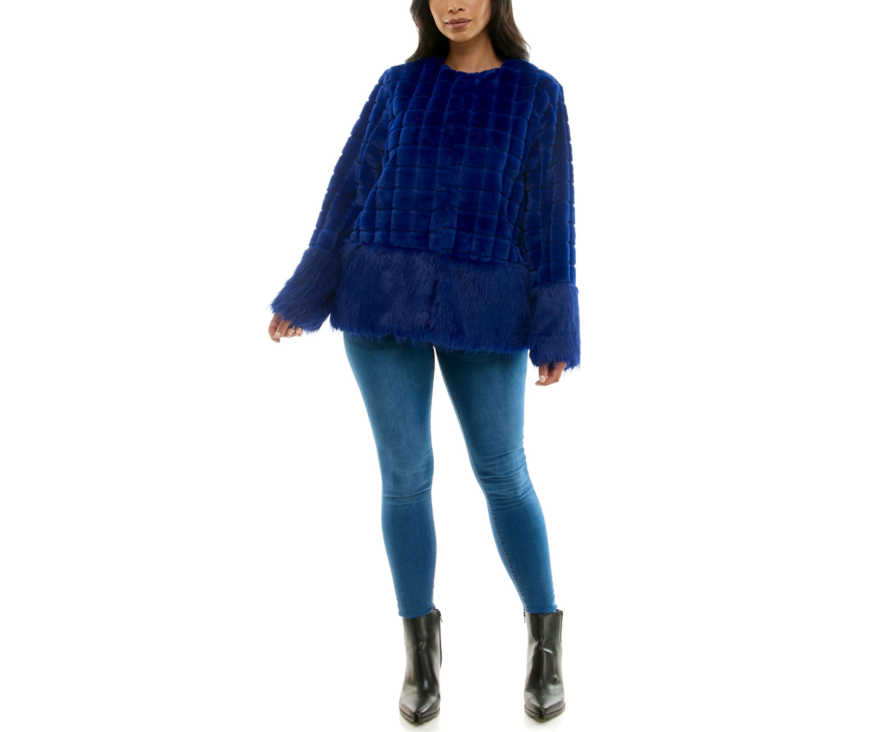 Mixed faux fur jacket
