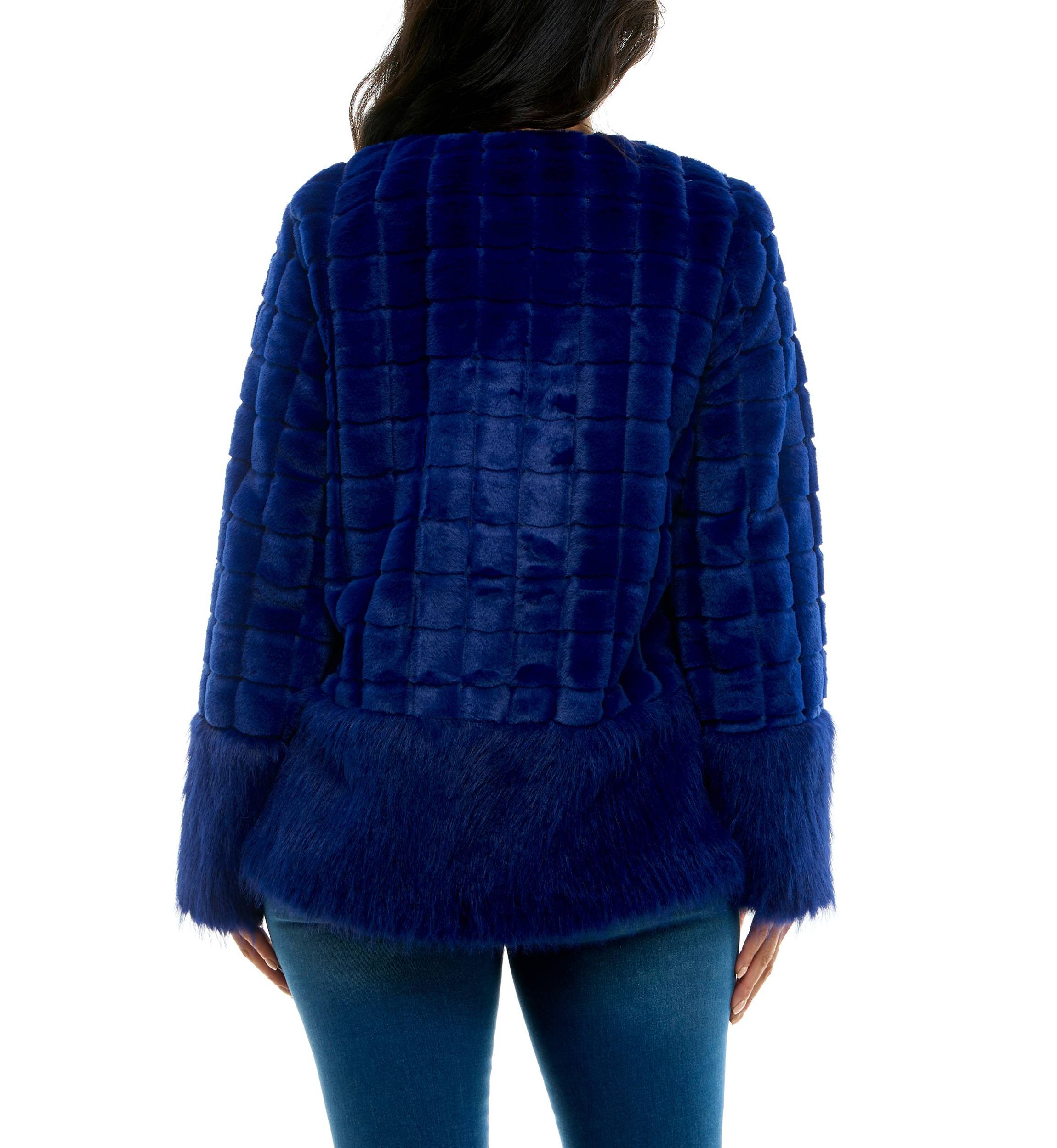 Mixed faux fur jacket