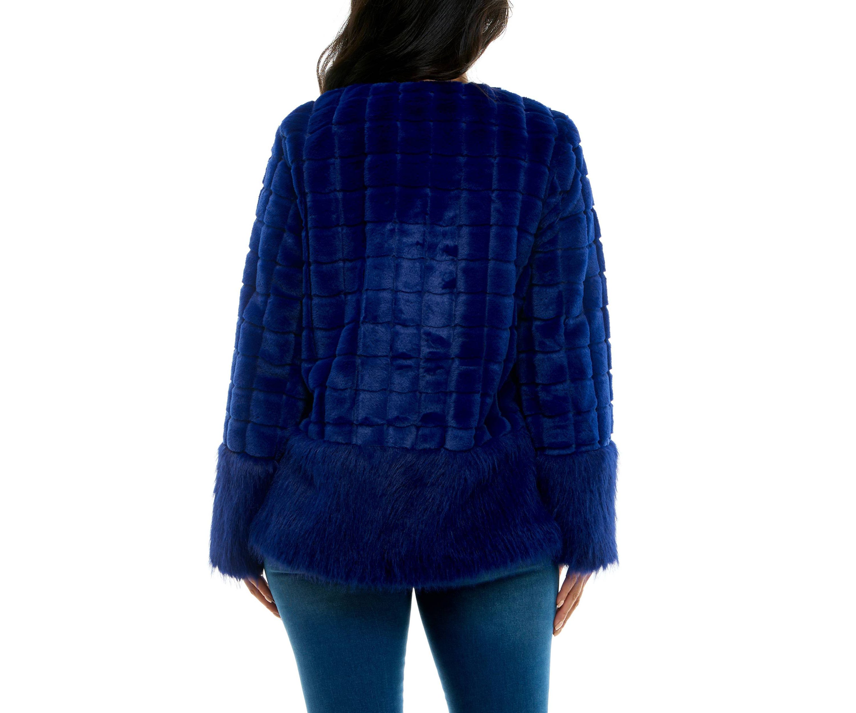 Mixed faux fur jacket