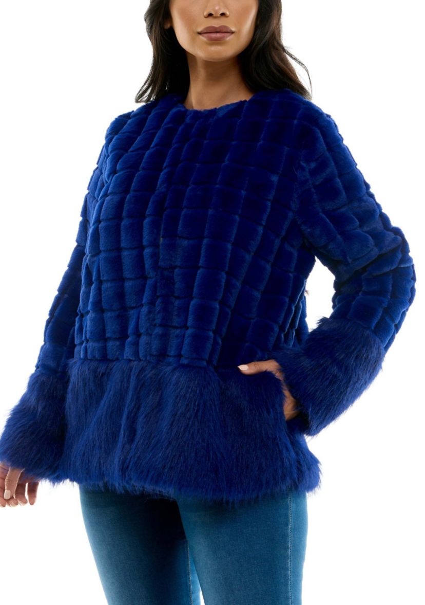 Mixed faux fur jacket