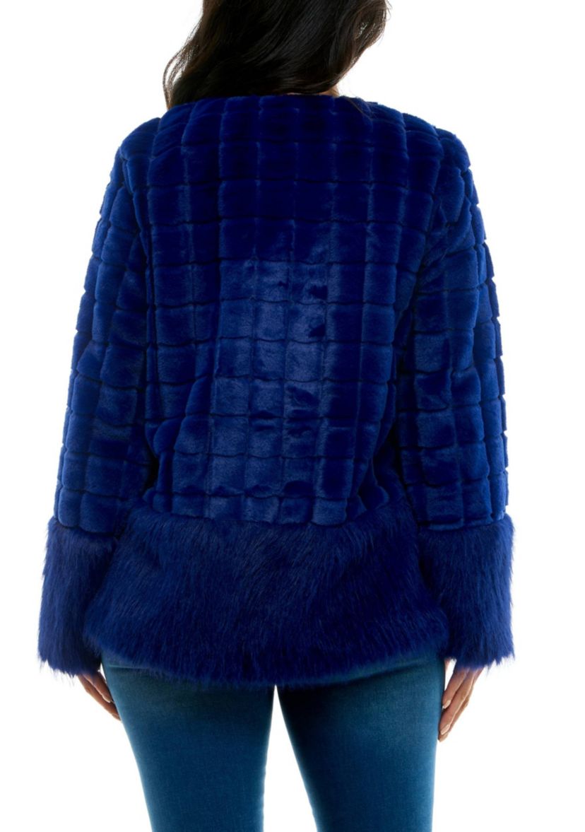 Mixed faux fur jacket