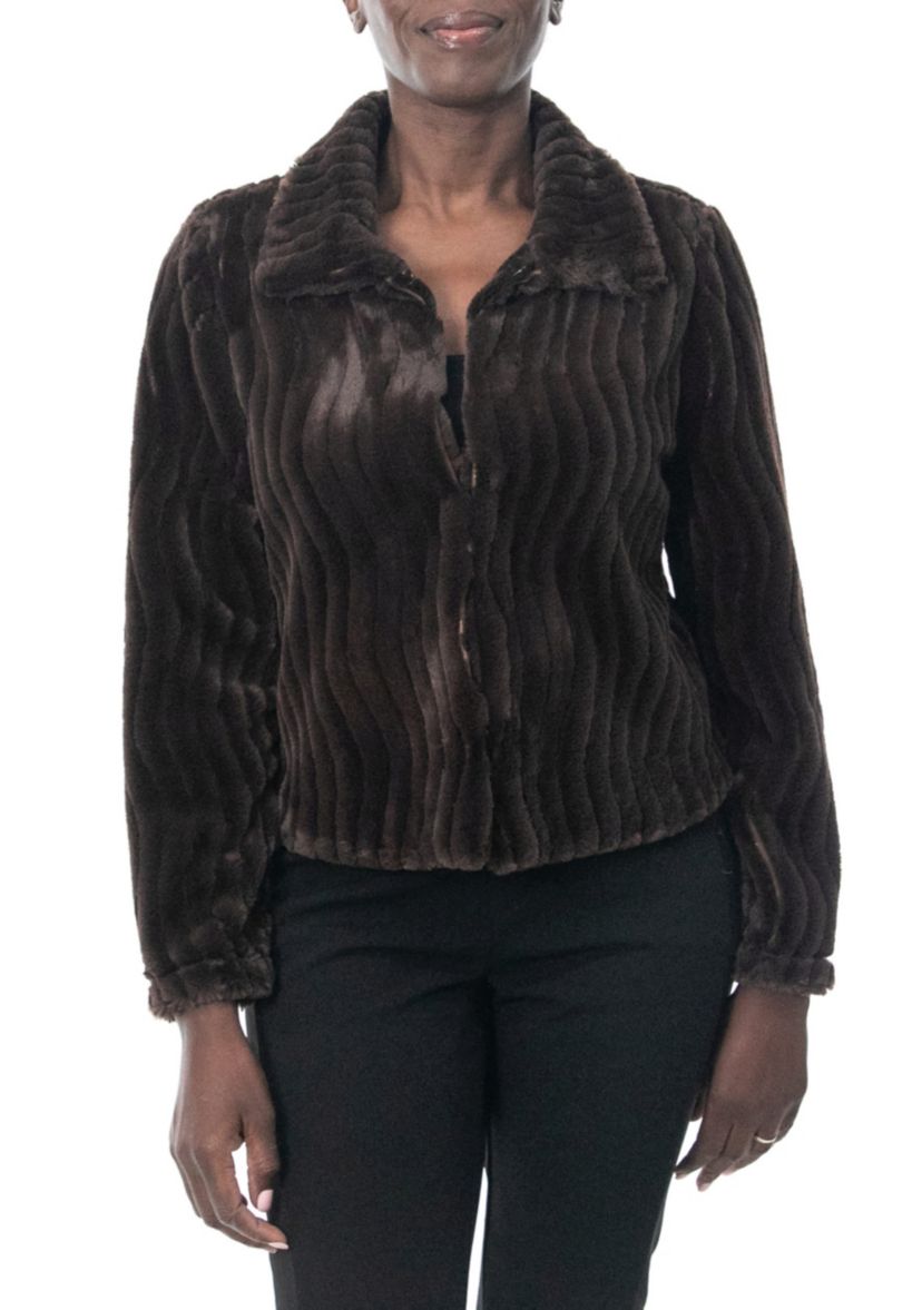 Collared Faux Fur Bolero