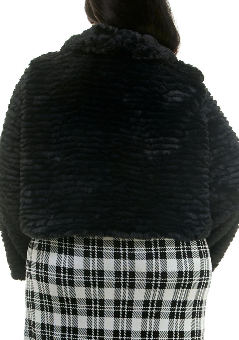 Curved Faux Fur Bolero