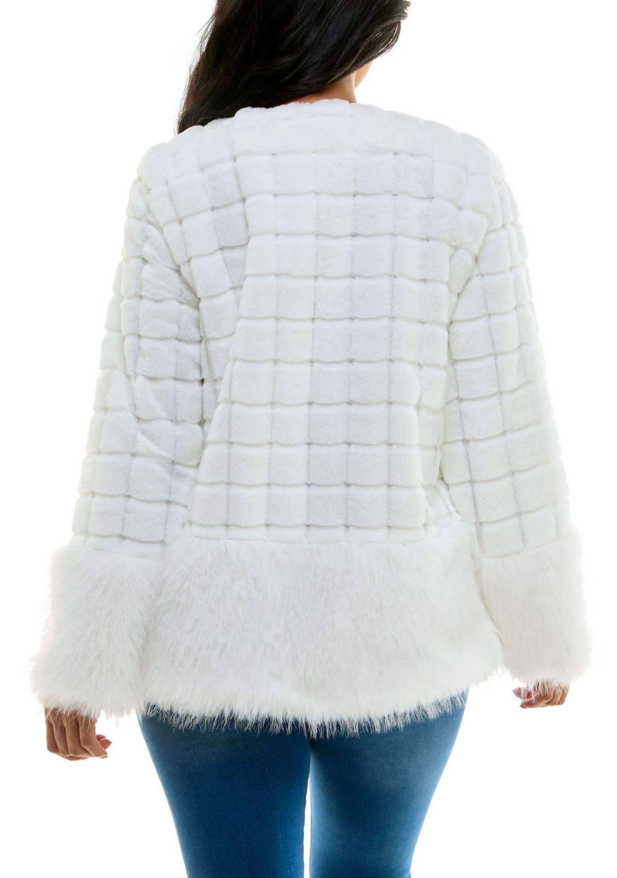 Mixed faux fur jacket