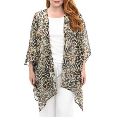 Nina Leonard Women's Printed Kimono
