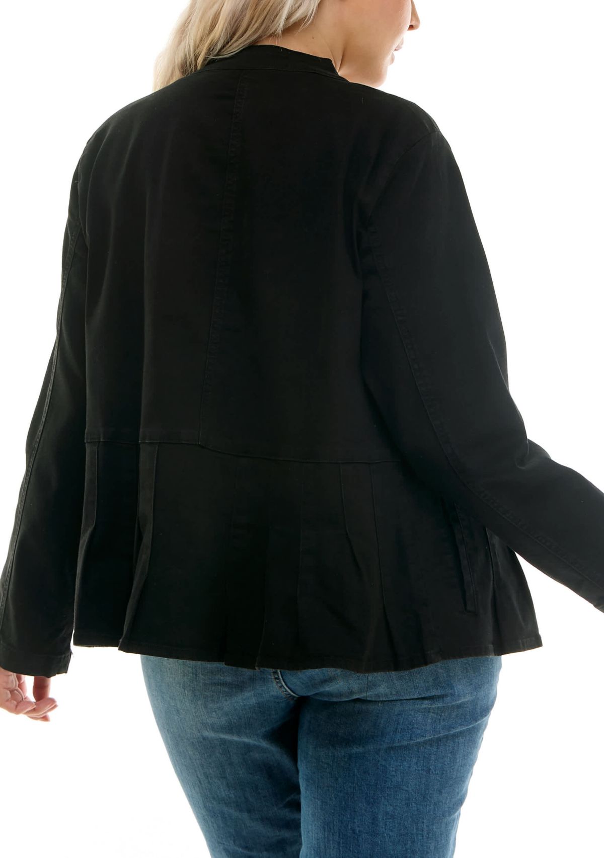 Mandarin Stretch Denim Jacket