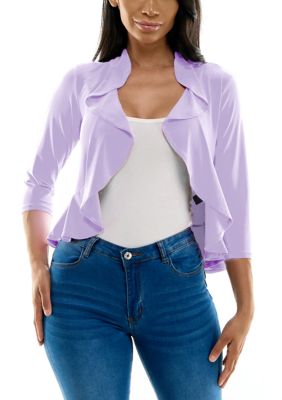Nina Leonard Women's Ruffle Front Bolero