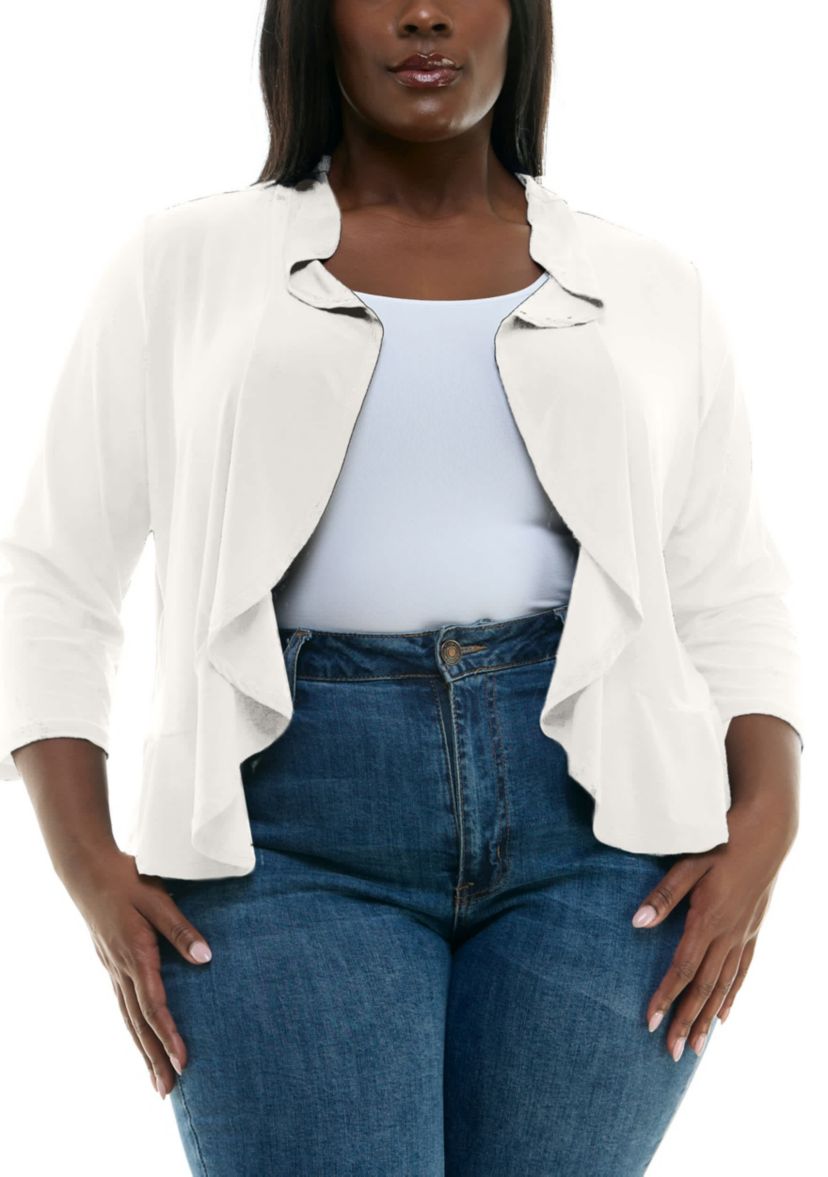 Ruffle front bolero solid