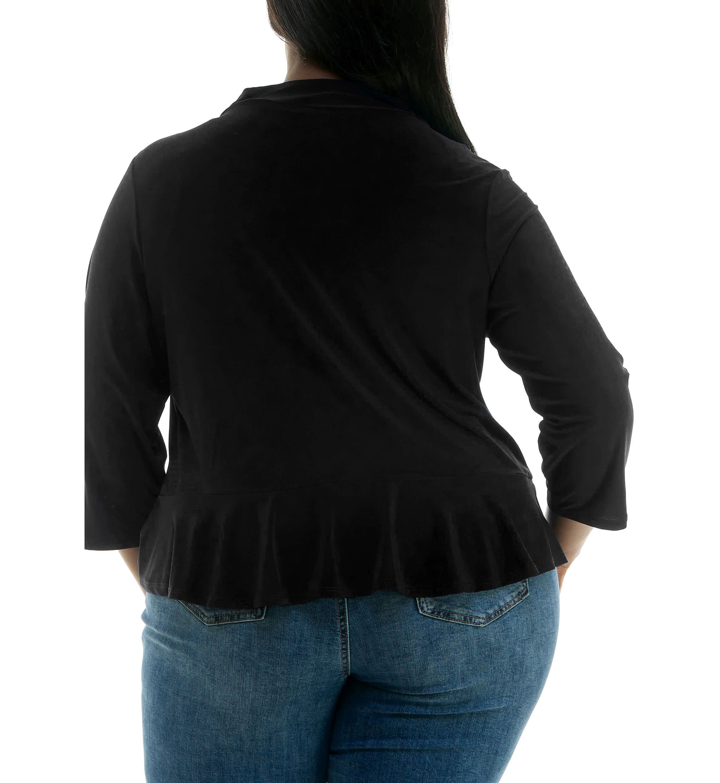 Ruffle front bolero solid