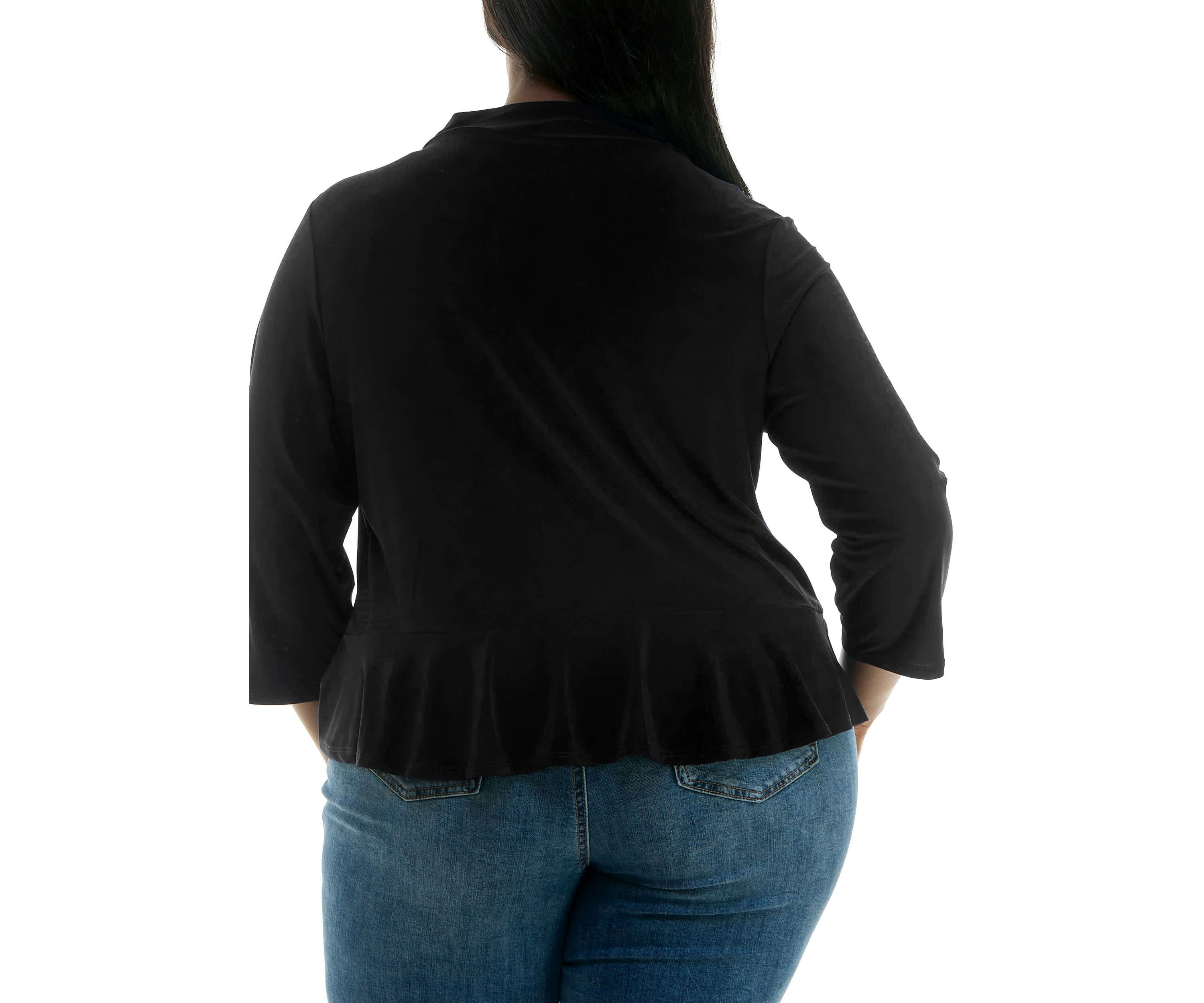 Ruffle front bolero solid