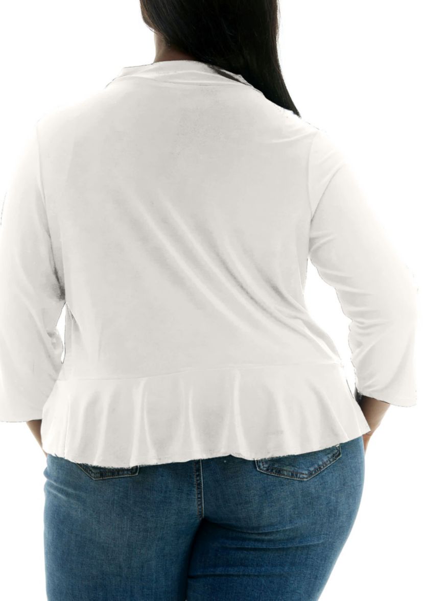 Ruffle front bolero solid