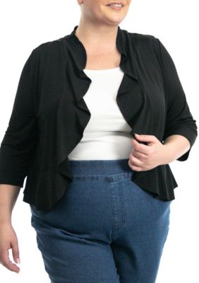 Nina Leonard Women's Ruffle front bolero big dot