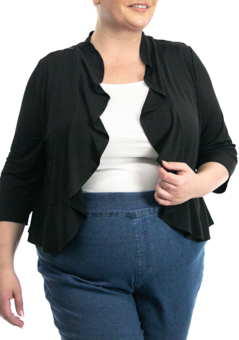 Ruffle front bolero big dot