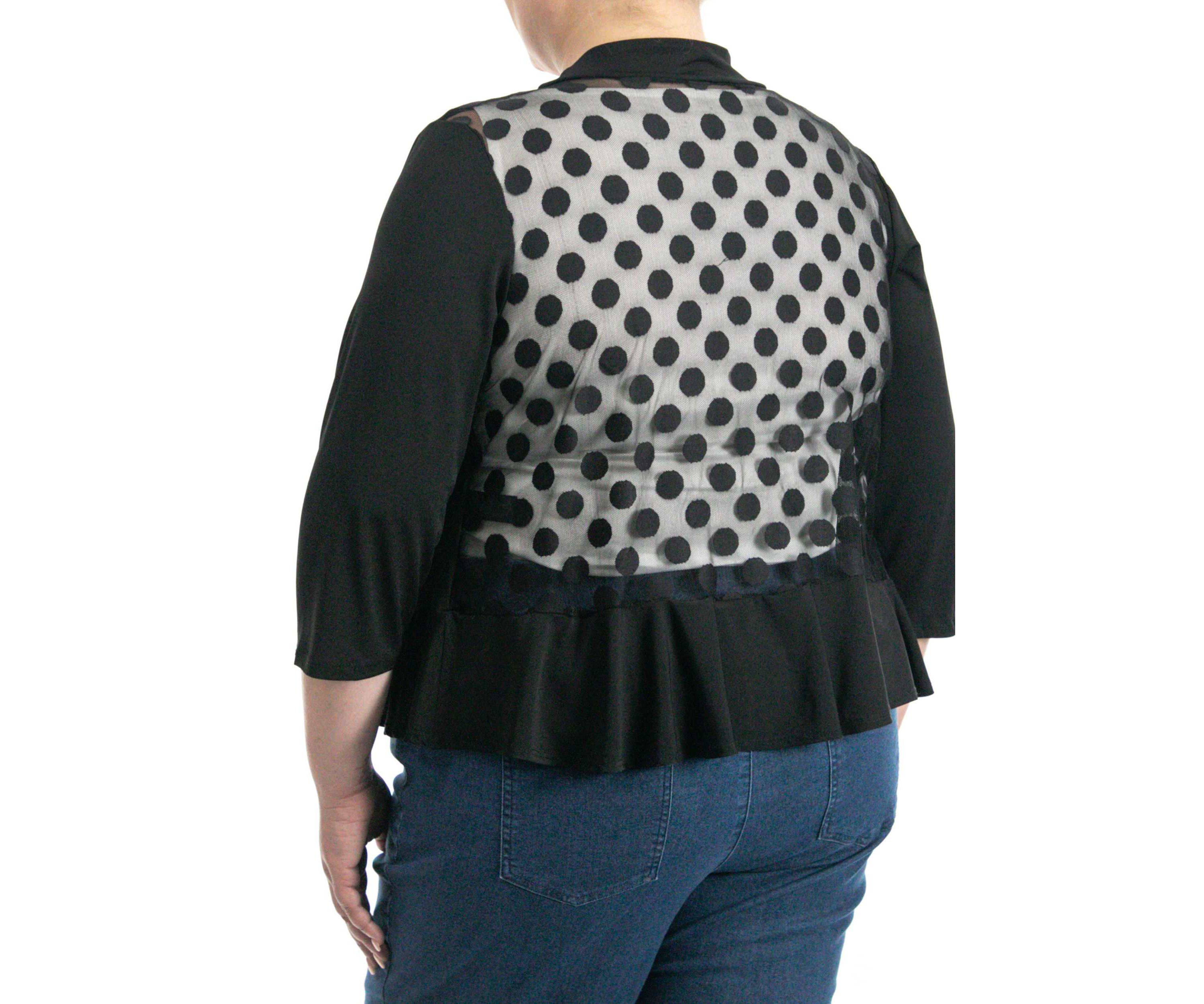 Ruffle front bolero big dot