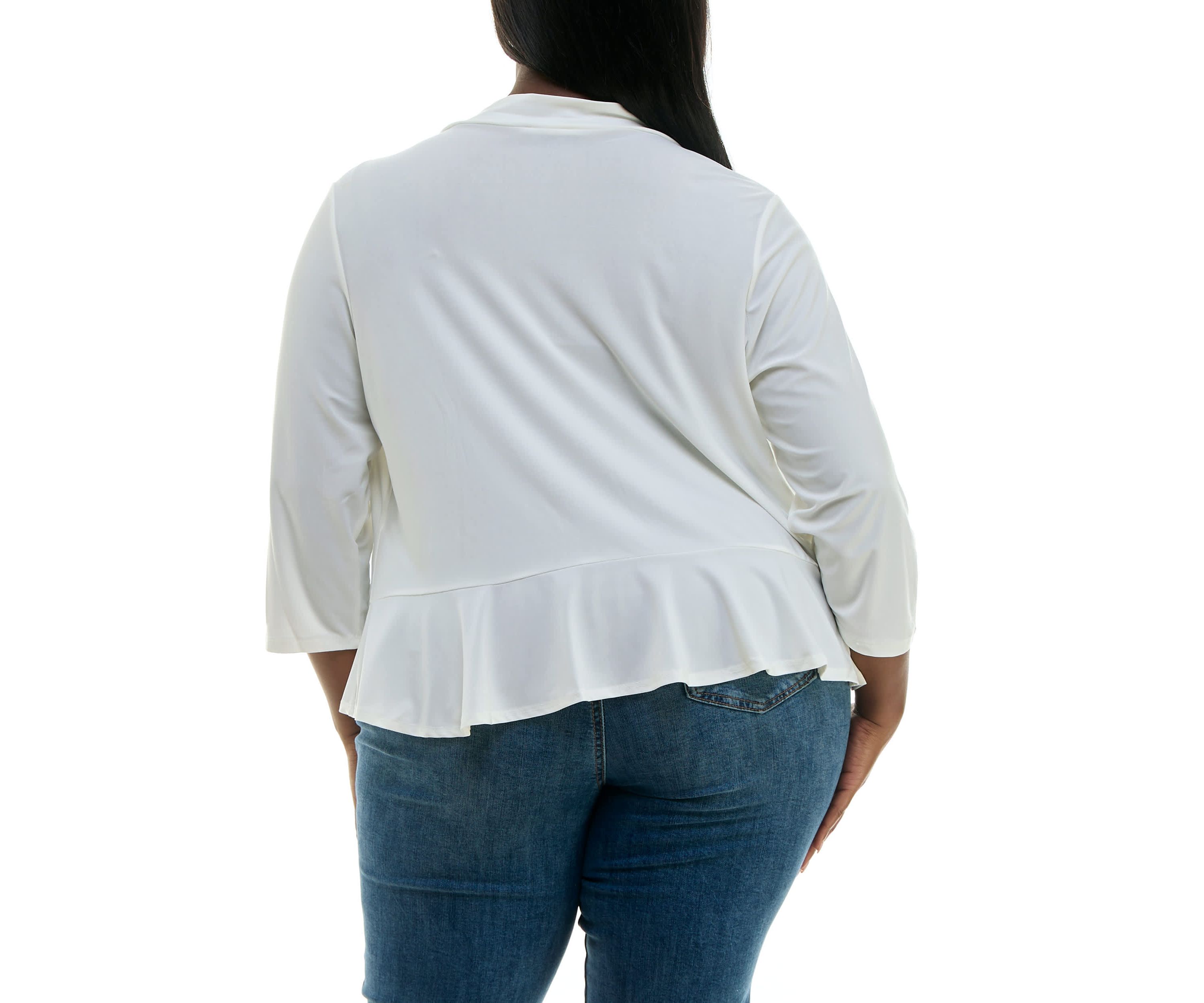 Ruffle front bolero mesh back