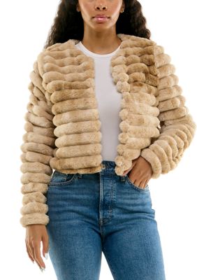 Nina Leonard Women's Long Sleeve Faux Fur Bolero
