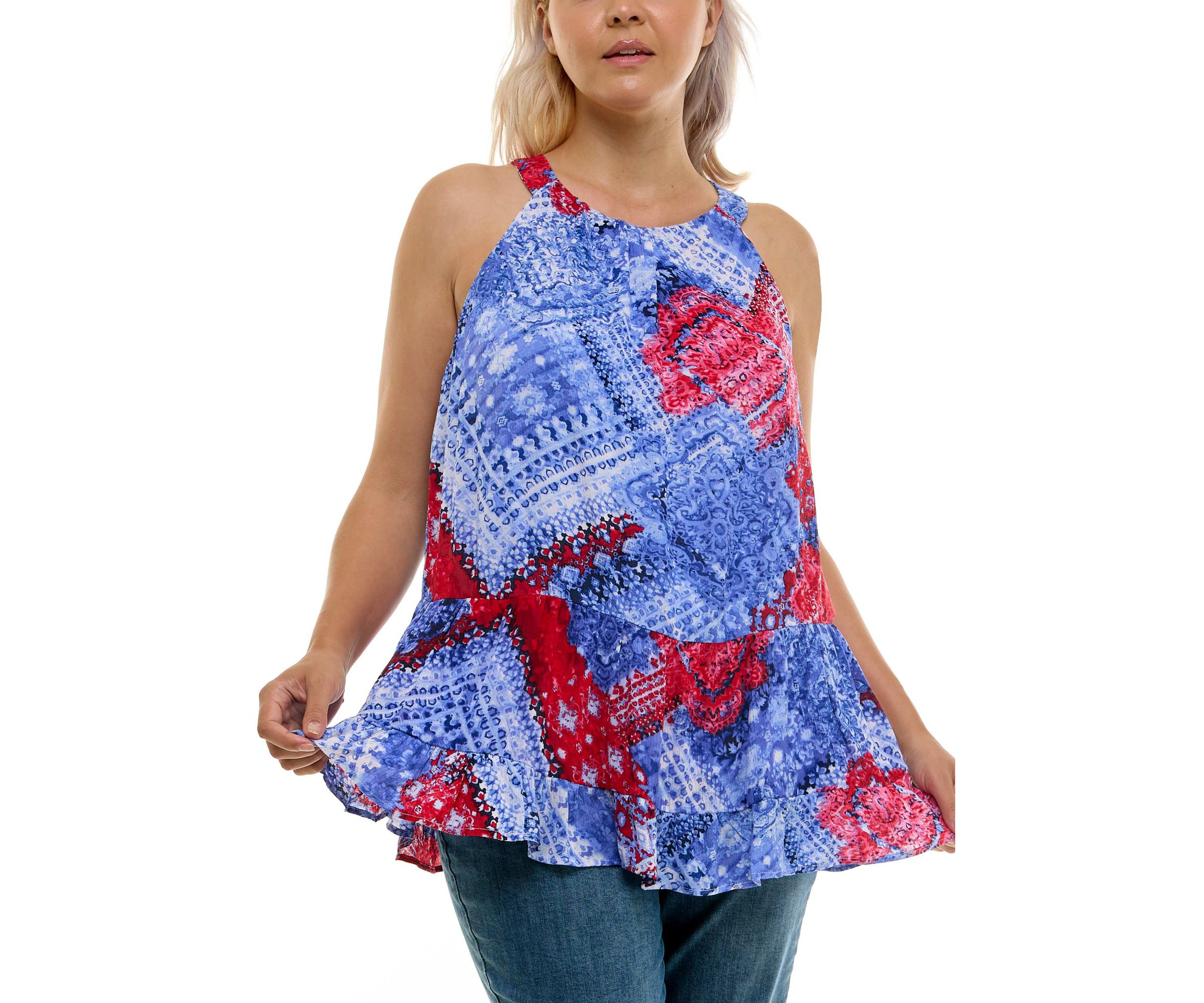 Tiered top with pleated front