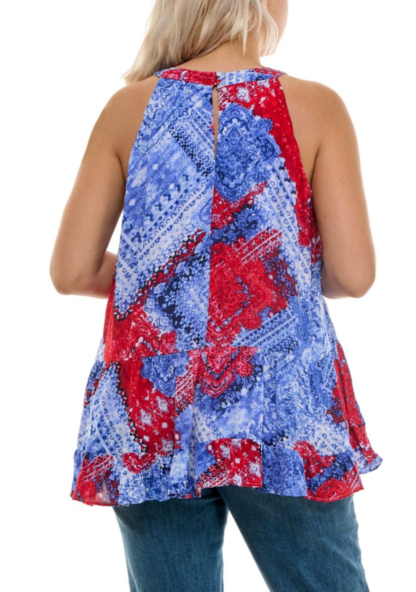Tiered top with pleated front